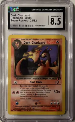 2000 POKEMON TEAM ROCKET DARK CHARIZARD Non Holo | CGC 8.5 (potential PSA 9) - Image 1