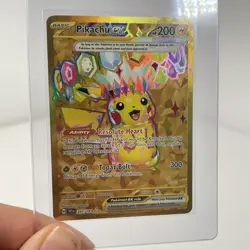 Pikachu EX #247/191 English Pokemon Sv08 Surging Sparks Hyper Rare Gold NM - Image 1