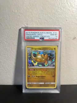 Pokemon 2019 Sun and Moon Dragonite Holo Unified Minds Cracked Ice #151 PSA 10 - Image 1