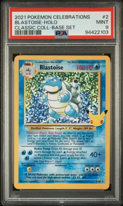 2021 POKEMON CELEBRATIONS CLASSIC COLLECTION #2 BLASTOISE HOLO PSA 9 - Image 1