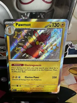 Pokemon TCG Pawmot Scarlet & Violet: Paldean Fates 144/091 Holo Shiny Rare - Image 1