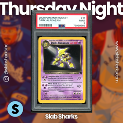 2000 POKEMON TEAM ROCKET #18/82 DARK ALAKAZAM NON HOLO RARE PSA 9 - Image 1