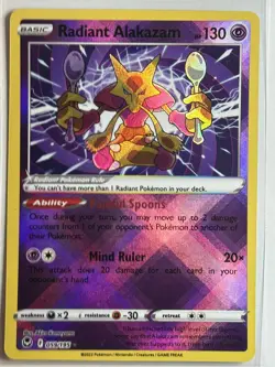 Radiant Alakazam SWSH12: Silver Tempest 059/195 NM Pokemon Card - Image 1