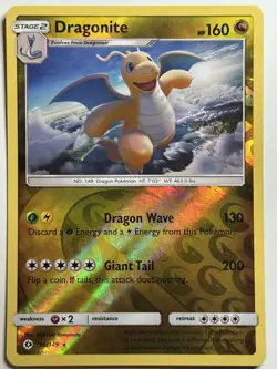 Dragonite SM Base Set Reverse Holo 96/149 LP-MP Pokemon Card - Image 1