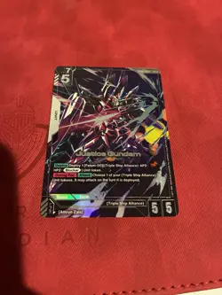 Gundam TCG Justice Gundam GD01-066 LR+ Holo Foil Alt Art Card English - Image 1