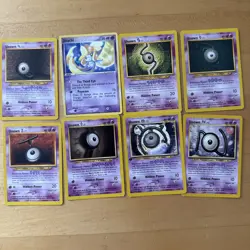 Jirachi 021 & Unown Pokemon Cards - 8 Total - Image 1
