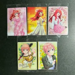 S4528 Set of 5 The Quintessential Quintuplets Wafer Cards SEALED Bandai Japan - Image 1