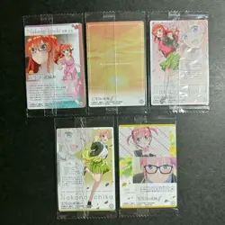 S4528 Set of 5 The Quintessential Quintuplets Wafer Cards SEALED Bandai Japan - Image 2