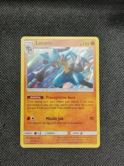 Pokemon Card Lucario Ultra Prism Rare 67/156 LP - Image 1