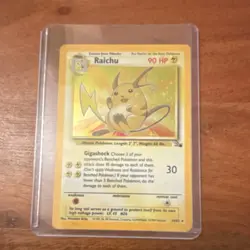Pokemon Raichu Fossil Set Holo Rare Card 014/62 80 HP Wizards of the Coast - Image 1
