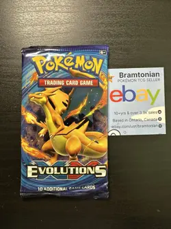 XY Evolutions - Pokemon TCG 10 Card Booster Pack - SEALED - M Charizard Y Art - Image 1