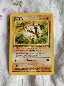 Pokemon Cards: Jungle 1st Edition Common: Mankey 55/64 - Image 1