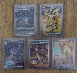 Pokemon Card SIR and IR Lot - Gholdengo, Hydreigon, Team Rocket Crobat, Acerola - Image 1
