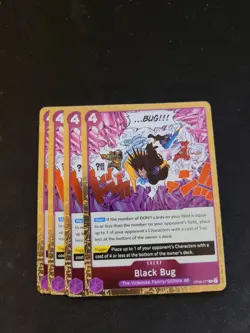 4x Black Bug OP06-077 R OP-06 Wings of Captain One Piece Card - Image 1