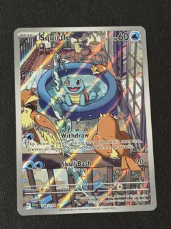 Pokemon Squirtle TCG 148/142 Stellar Crown Illustration Rare Card NM Condition - Image 1