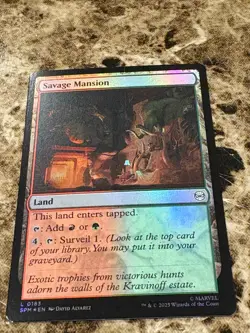 SAVAGE MANSION Magic MTG Spiderman Foil - Image 1