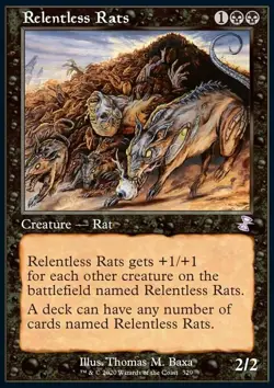 MTG Magic the Gathering Relentless Rats (329/429) Time Spiral Remastered NM - Image 1