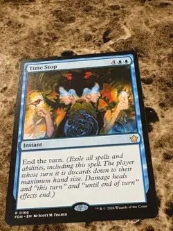 TIME STOP Magic the Gathering MTG Foundations Rare - Image 1