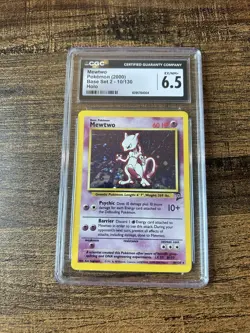 2000 Pokemon Game Base Set 2 Mewtwo Holo Rare #10 CGC 6.5 - Image 1