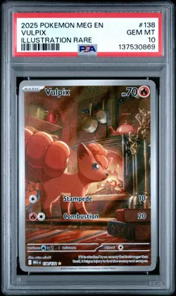 2025 POKEMON MEG EN-MEGA EVOLUTION ILLUSTRATION RARE #138 VULPIX PSA 10 - Image 1