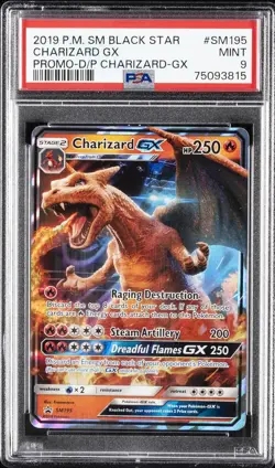 2019 POKEMON SM PROMO DETECTIVE PIKACHU #SM195 CHARIZARD GX PSA 9 - Image 1