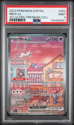 2023 POKEMON SVP EN-SV BLACK STAR PROMO 151 ULTRA-PREM COLL #053 MEW EX PSA 9 - Image 1