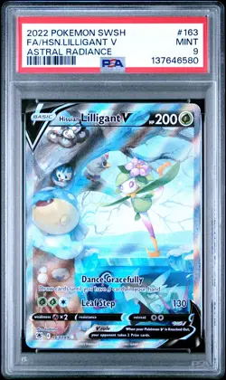 2022 POKEMON SWORD & SHIELD ASTRAL RADIANCE FULL ART/HISUIAN LILLIGANT V PSA 9 - Image 1
