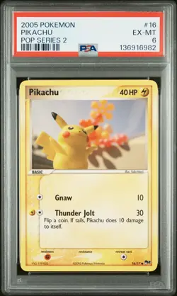 2005 POKEMON POP SERIES 2 #16 PIKACHU PSA 6 - Image 1