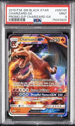 2019 POKEMON SM BLACK STAR PROMO #SM195 CHARIZARD GX PSA 9 - Image 1