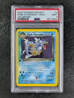 2000 Pokemon DARK GYARADOS 8/82 Team Rocket 1st Edition Holo Rare English PSA 9 - Image 1