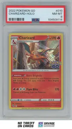 2022 Pokemon GO Holo Charizard PSA 8 #010/078 - Image 1