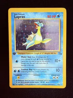 1999 Lapras 10/62 Fossil Holo Rare Vintage Pokemon TCG WoTC MP - Image 1