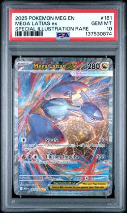 2025 POKEMON MEGA EVOLUTION SPECIAL ILLUSTRATION RARE #181 MEGA LATIAS EX PSA 10 - Image 1