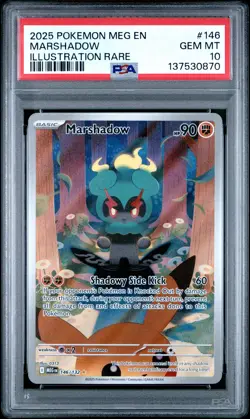 2025 POKEMON MEG EN-MEGA EVOLUTION ILLUSTRATION RARE #146 MARSHADOW PSA 10 - Image 1
