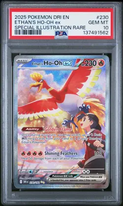 2025 POKEMON DESTINED RIVALS SPECIAL ILLUSTRATION RARE ETHAN'S HO-OH EX PSA 10 - Image 1