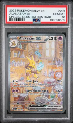 2023 POKEMON MEW EN-151 SPECIAL ILLUSTRATION RARE #201 ALAKAZAM EX PSA 10 - Image 1