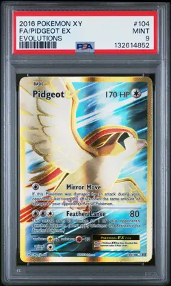 2016 POKEMON XY EVOLUTIONS #104 FULL ART/PIDGEOT EX PSA 9 - Image 1