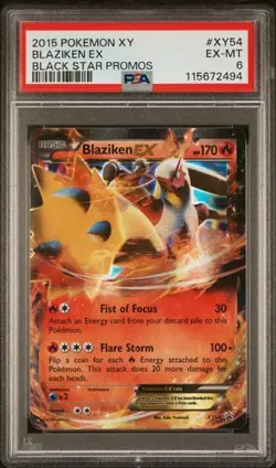 🔥 2015 Pokemon XY Black Star Promo Blaziken EX #XY54 PSA 6 - Image 1