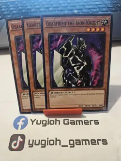 Yu-Gi-Oh Gearfried The Iron Knight X3 LDK2 Unlimited Common Light Played - Image 1