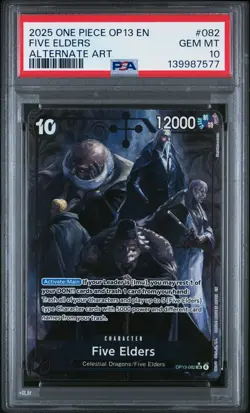 2025 ONE PIECE OP13-CARRYING ON HIS WILL ALTERNATE ART #082 FIVE ELDERS PSA 10 - Image 1