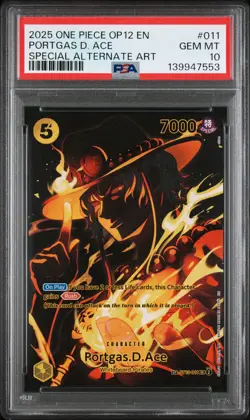 2025 ONE PIECE LEGACY OF THE MASTER SPECIAL ALT ART #011 PORTGAS D. ACE PSA 10 - Image 1
