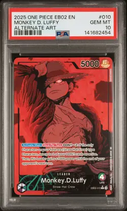 2025 ONE PIECE EB02-ANIME 25TH COLLECTION ALT ART #010 MONKEY D. LUFFY PSA 10 - Image 1