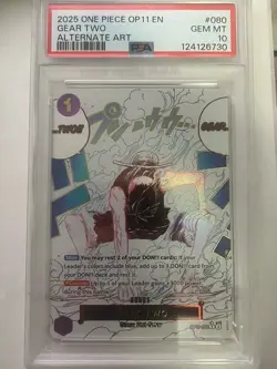 One Piece Gear Two A Fist of Divine Speed Alt Art OP11-080 PSA 10 - Image 1
