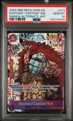 2023 ONE PIECE AWAKENING OF THE NEW ERA MANGA ALT ART EUSTASS CAPTAIN KID PSA 10 - Image 1