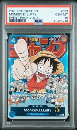 2023 ONE PIECE PROMOS EVENT PACK VOL.2 #033 MONKEY D. LUFFY PSA 10 - Image 1