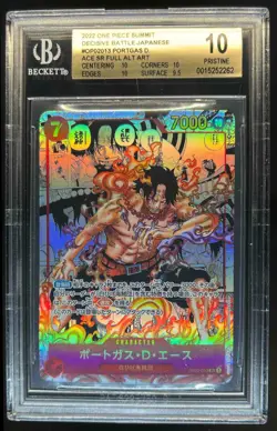 2022 One Piece Japanese Portgas D. Ace Full Manga Alternate Art #OP02-013 BGS 10 - Image 1