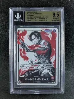 2023 One Piece PORTGAS D. ACE OP03-001 Pillars Of Strength Alt. Art JPN BGS 9.5 - Image 1