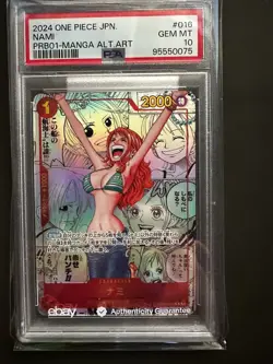 NAMI PSA 10 2024 ONE PIECE JPN PREMIUM BOOSTER PRB01 #016 MANGA ALTERNATE ART JP - Image 1