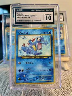 TRIO CGC 10 Feraligatr, Crocronaw, Totodile 2000 Neo Genesis Holo Pokemon Card - Image 2
