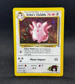 Holo Rare Erika's Clefable Pokemon Card From The 2000 Gym Heroes 1/132 - Image 1